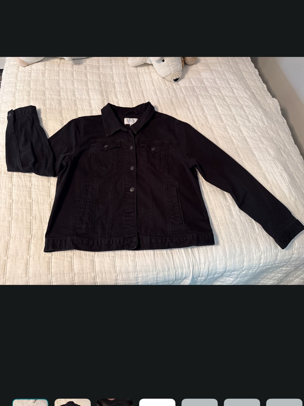 Time and Tru Black Button-Up Jean Jacket